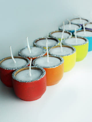 Multicolour Cup Terracotta Candles - Set of 12