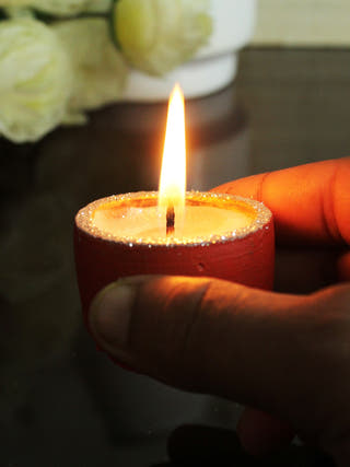 Multicolour Cup Terracotta Candles - Set of 12