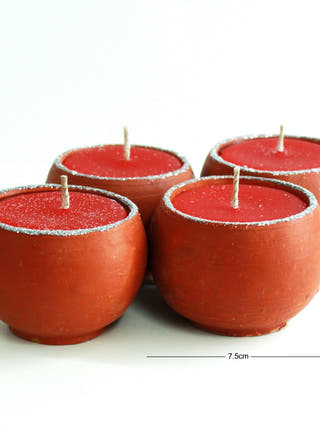 Dome Terracotta Candles - Set of 4