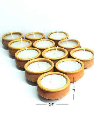 Terracotta Handi Candles - Set of 12