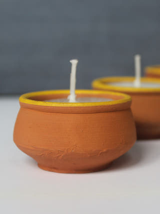 Terracotta Handi Candles - Set of 12