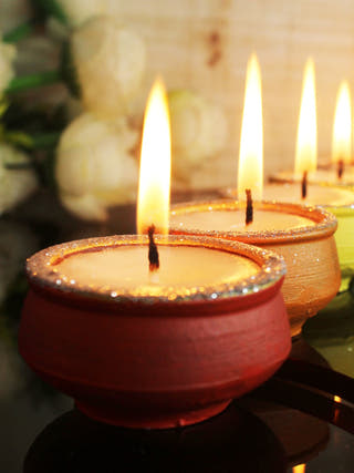 Multicolour Handi Terracotta Candles - Set of 12
