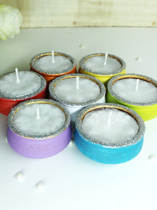 Multicolour Handi Terracotta Candles - Set of 12