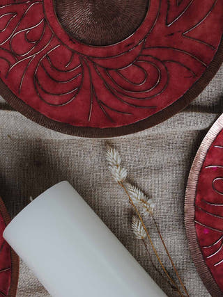 Lakire Koyari Pink Wallplate cum Candle Holder Ekibeki