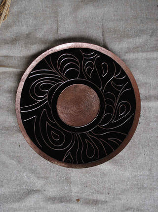 Lakire Koyari Black Wallplate Cum Candle Holder Ekibeki