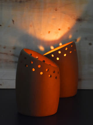 Bud Terracotta Candle Pod - Set of 2
