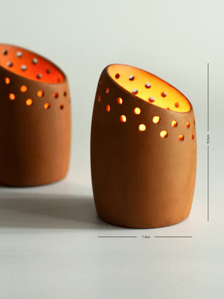 Bud Terracotta Candle Pod - Set of 2