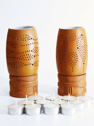 Handcrafted Bud Candle Pod - Set of 2