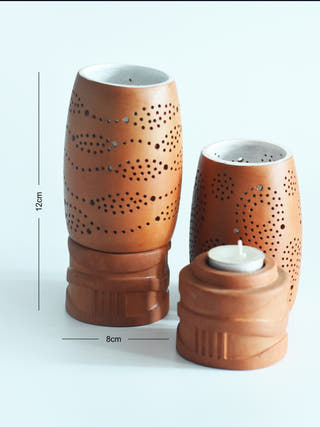 Handcrafted Bud Candle Pod - Set of 2