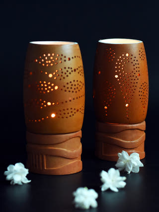 Handcrafted Bud Candle Pod - Set of 2