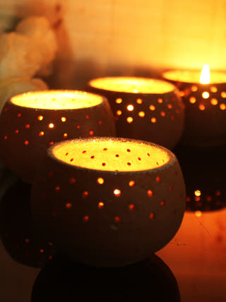 Dome Christmas Tealight Holders - Set of 4