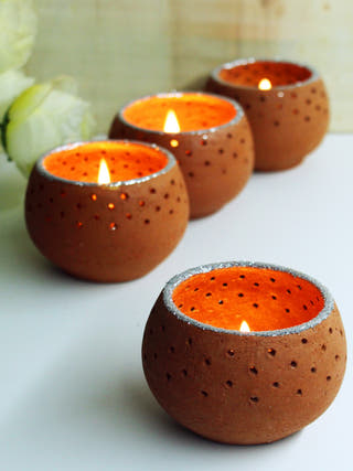 Dome Christmas Tealight Holders - Set of 4