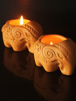 Elephant Candle Holder - Set of 6