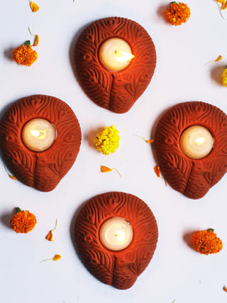 Peacock Candle Holder - Set of 6