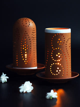 Straw 0.5 Candle Holders