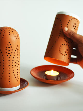 Straw 0.5 Candle Holders