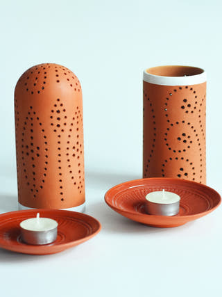 Straw 0.5 Candle Holders