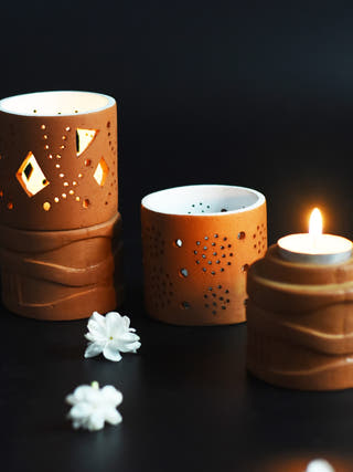 Straw 0.3 Candle Holders