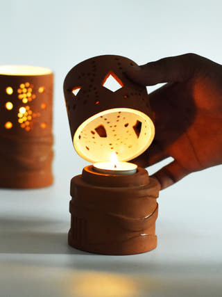 Straw 0.3 Candle Holders