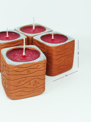 Bliss Qube Terracotta Candle - Set of 4
