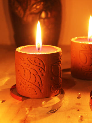 Bliss Cylinder Terracotta Candle - Set of 4