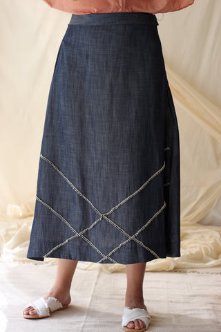 Paris Skirt  - 100% Tencel Skirts For Women in Indigo color