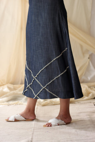 Paris Skirt  - 100% Tencel Skirts For Women in Indigo color