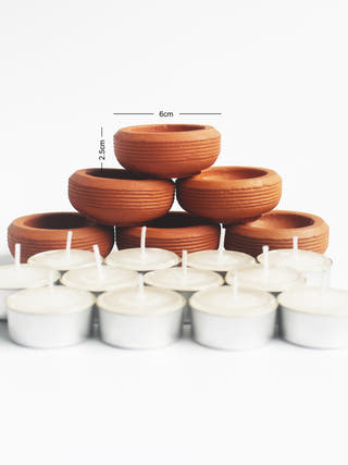 Tab Wheel Candle Holder - Set of 6
