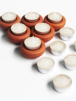 Tab Wheel Candle Holder - Set of 6