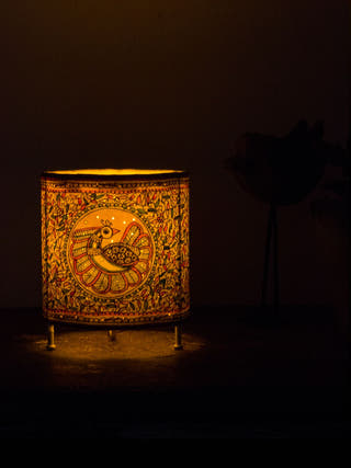 Cylender T-Light | Madhubani Foliage
