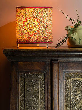 Cylender T-Light | Madhubani Foliage