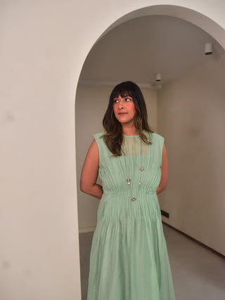 Mei Chanderi Pintuck Dress