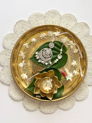 Chandni Kundan Rakhi and Lumba Set