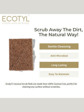Coconut Dishwashing Scrub Pad Set of 5 Ecotyl