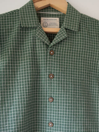 Boogie Green Checkered Boys Handwoven Cotton Shirt