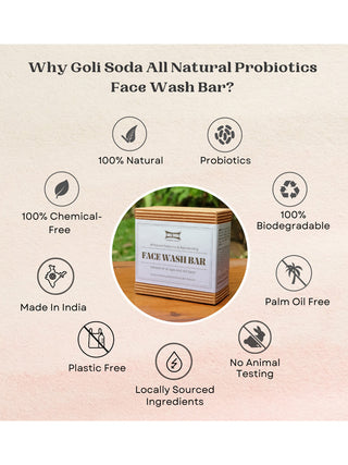 Goli Soda All Natural Probiotics Face Wash Soap Pack Of Two Goli Soda