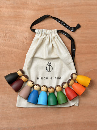 Birch Folk Colored Set of 10 Birch and Bug 