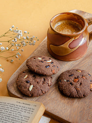 Dark Chocolate Almond Butter Cookies Pack of 6 The Mint Enfold