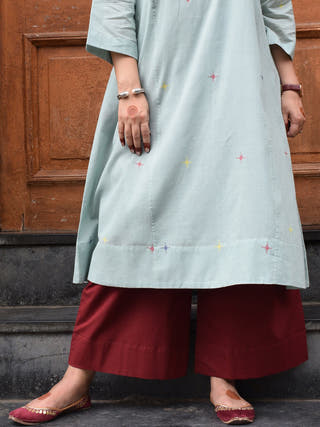 Sea Green Jamdani Phiran Set