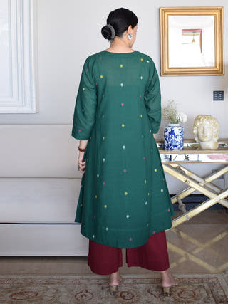 Forest Green Jamdani Phiran