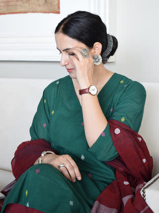 Forest Green Jamdani Phiran