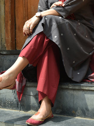 Charcoal Jamdani Phiran