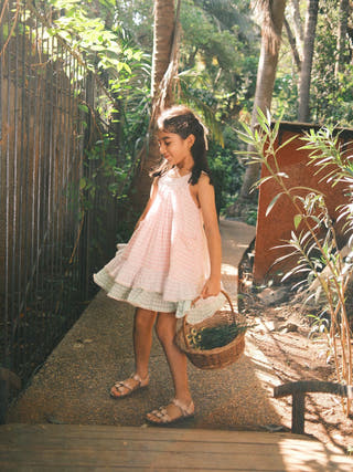 Pocketful Of Sunsets Dress In Rhombus Block Print