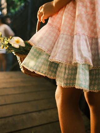 Pocketful Of Sunsets Dress In Rhombus Block Print