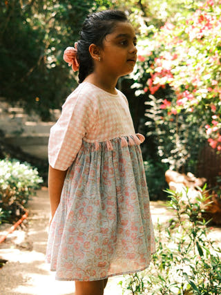 Tassel Dress In Sky Blue Butterfly
