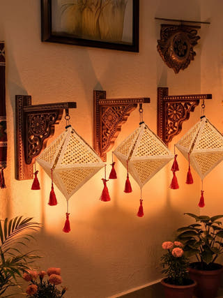 Jhoomar Handcrafted Bamboo Lantern Natural