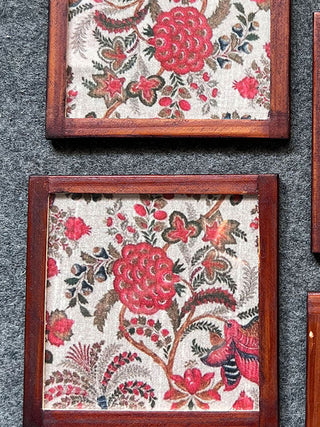 Floral Harmony Silk Coasters Home Yarn