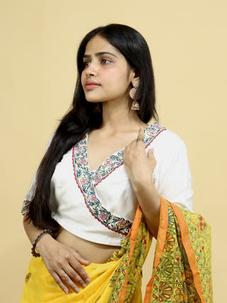 Angrakha Handpainted Madhubani Blouse