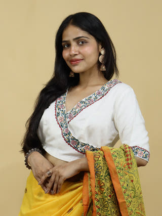 Angrakha Handpainted Madhubani Blouse