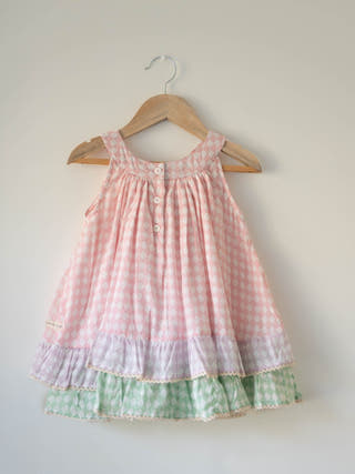 Pocketful Of Sunsets Dress In Rhombus Block Print